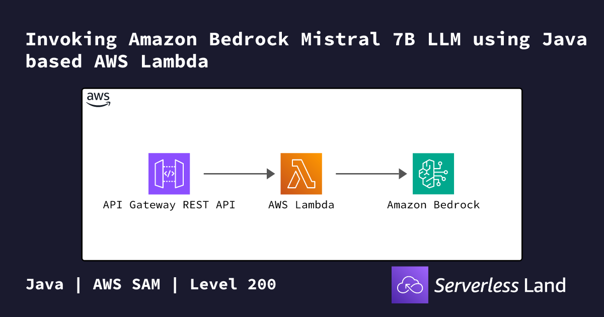 Invoking Amazon Bedrock Mistral 7B LLM using Java based AWS Lambda ...
