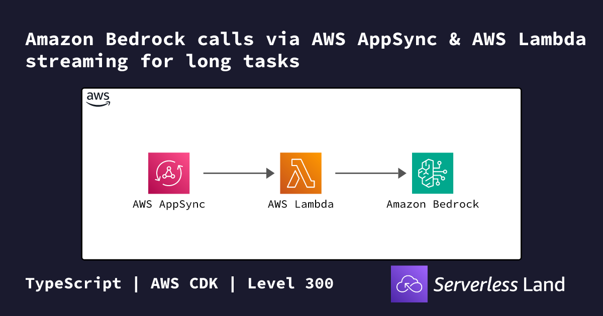 Amazon Bedrock calls via AWS AppSync & AWS Lambda streaming for long ...