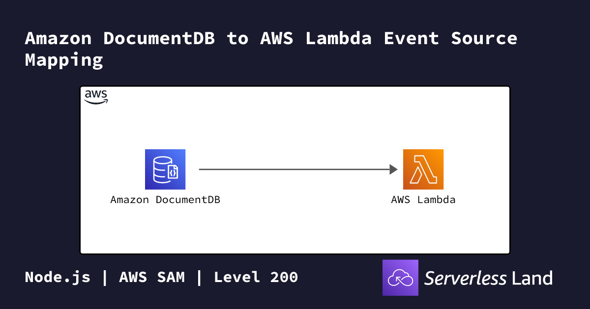 Amazon DocumentDB to AWS Lambda Event Source Mapping | Serverless Land