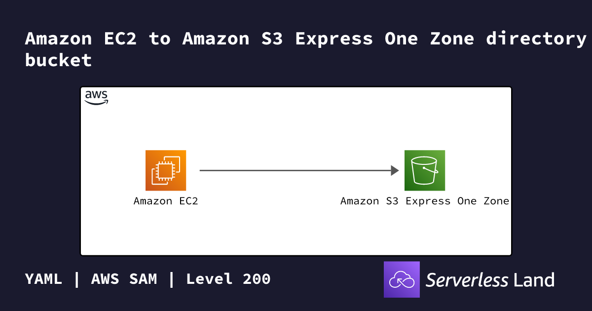 Amazon EC2 to Amazon S3 Express One Zone directory bucket | Serverless Land