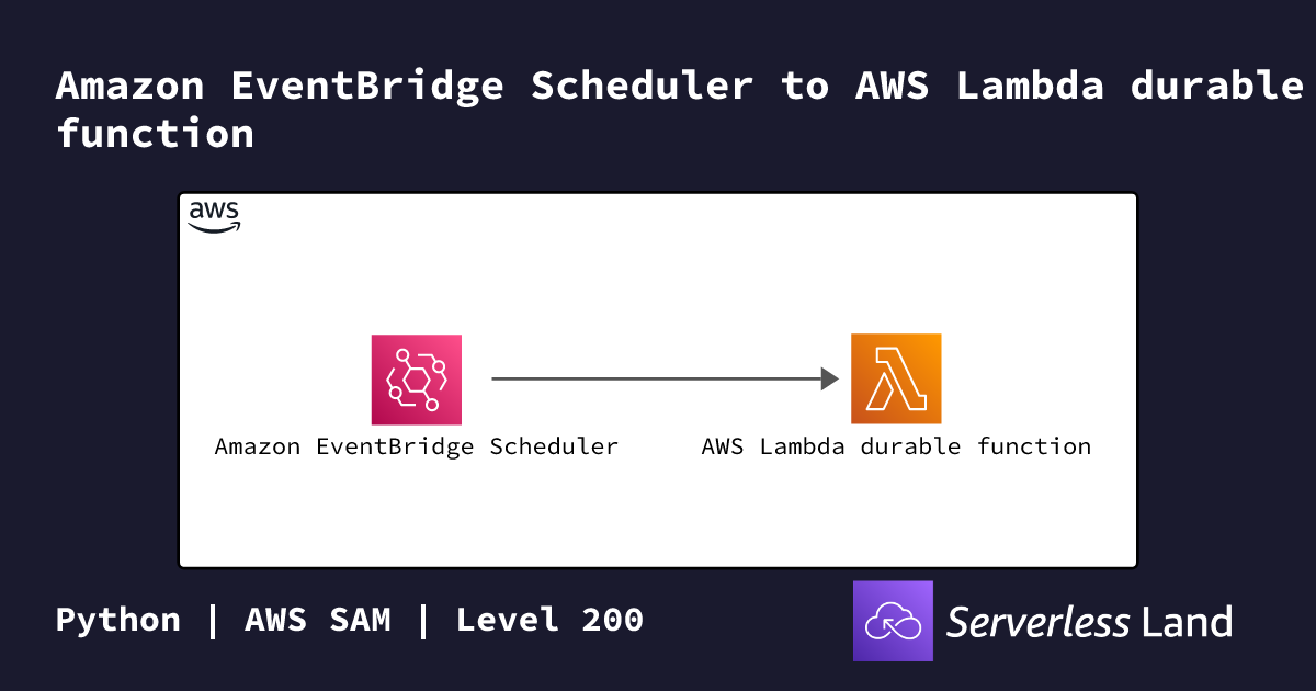 Amazon EventBridge Scheduler to AWS Lambda durable function ...