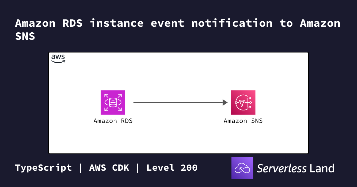 Amazon RDS instance event notification to Amazon SNS | Serverless Land