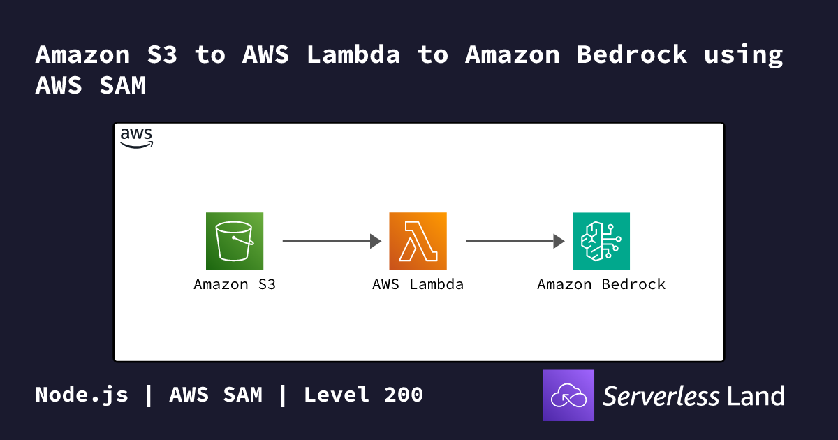 Amazon S3 to AWS Lambda to Amazon Bedrock using AWS SAM | Serverless Land