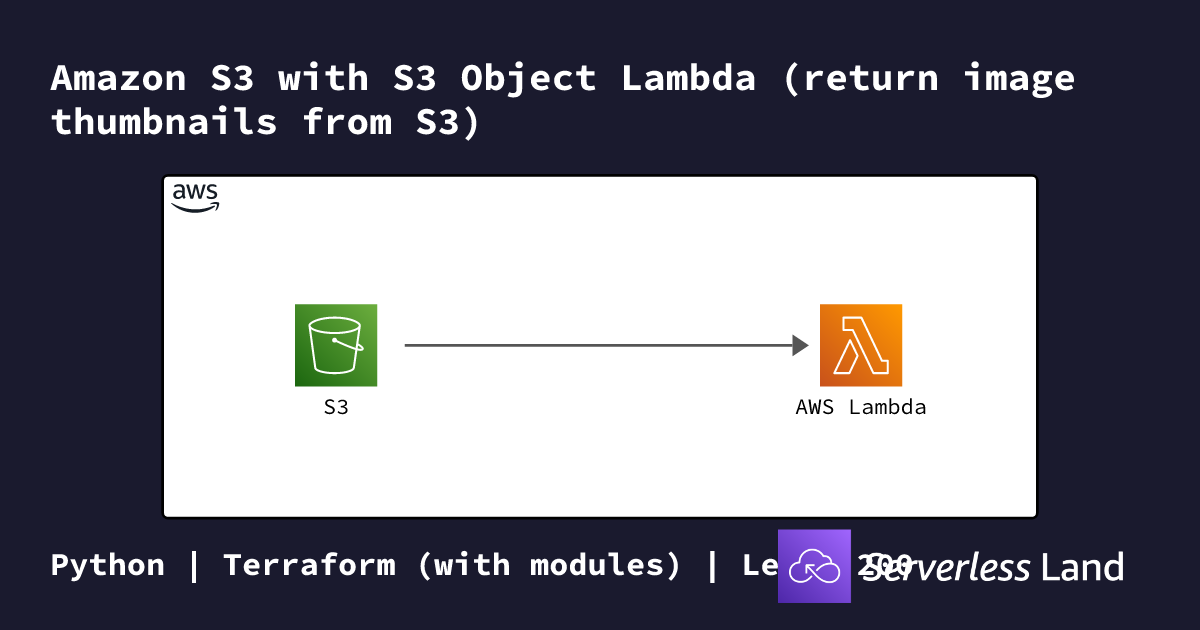 Amazon S3 with S3 Object Lambda (return image thumbnails from S3 ...